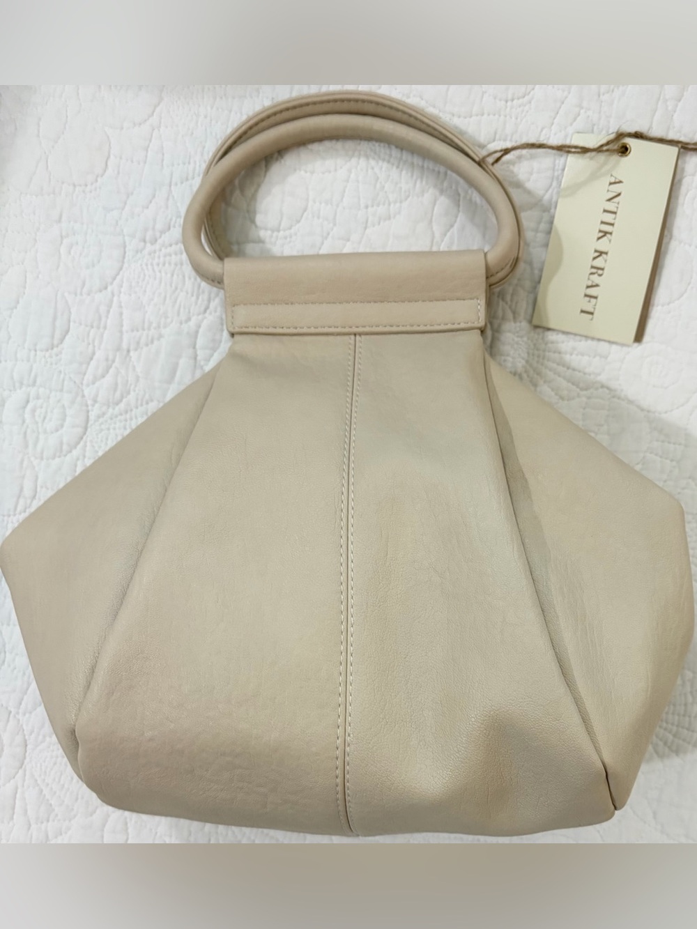 NWT Antik Kraft Cream Handbag w/crossbody strap with Interior Zipper Pocket - Picture 3 of 10